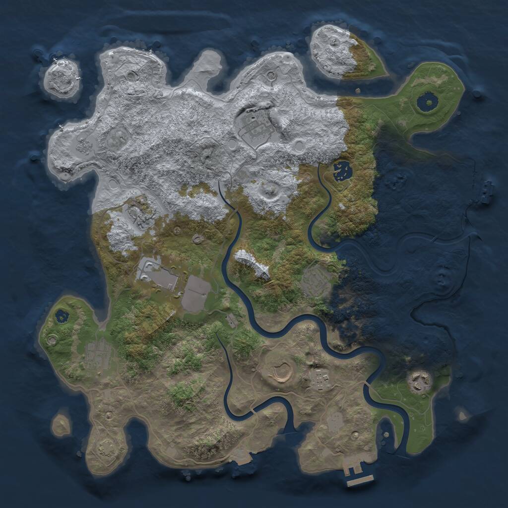 Rust Map: Procedural Map, Size: 3800, Seed: 4012933, 15 Monuments