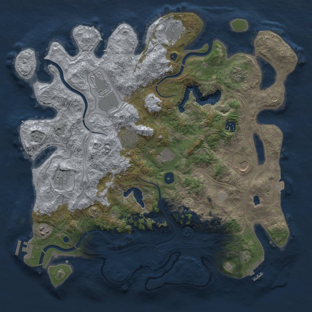 Rust Map: Procedural Map, Size: 4250, Seed: 938674520, 16 Monuments