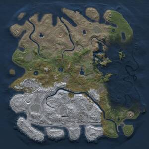 Thumbnail Rust Map: Procedural Map, Size: 4500, Seed: 613915046, 17 Monuments