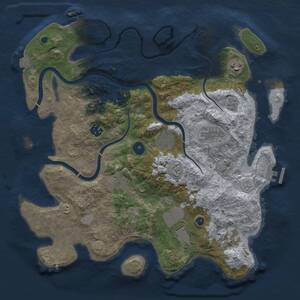Thumbnail Rust Map: Procedural Map, Size: 3700, Seed: 423407176, 14 Monuments