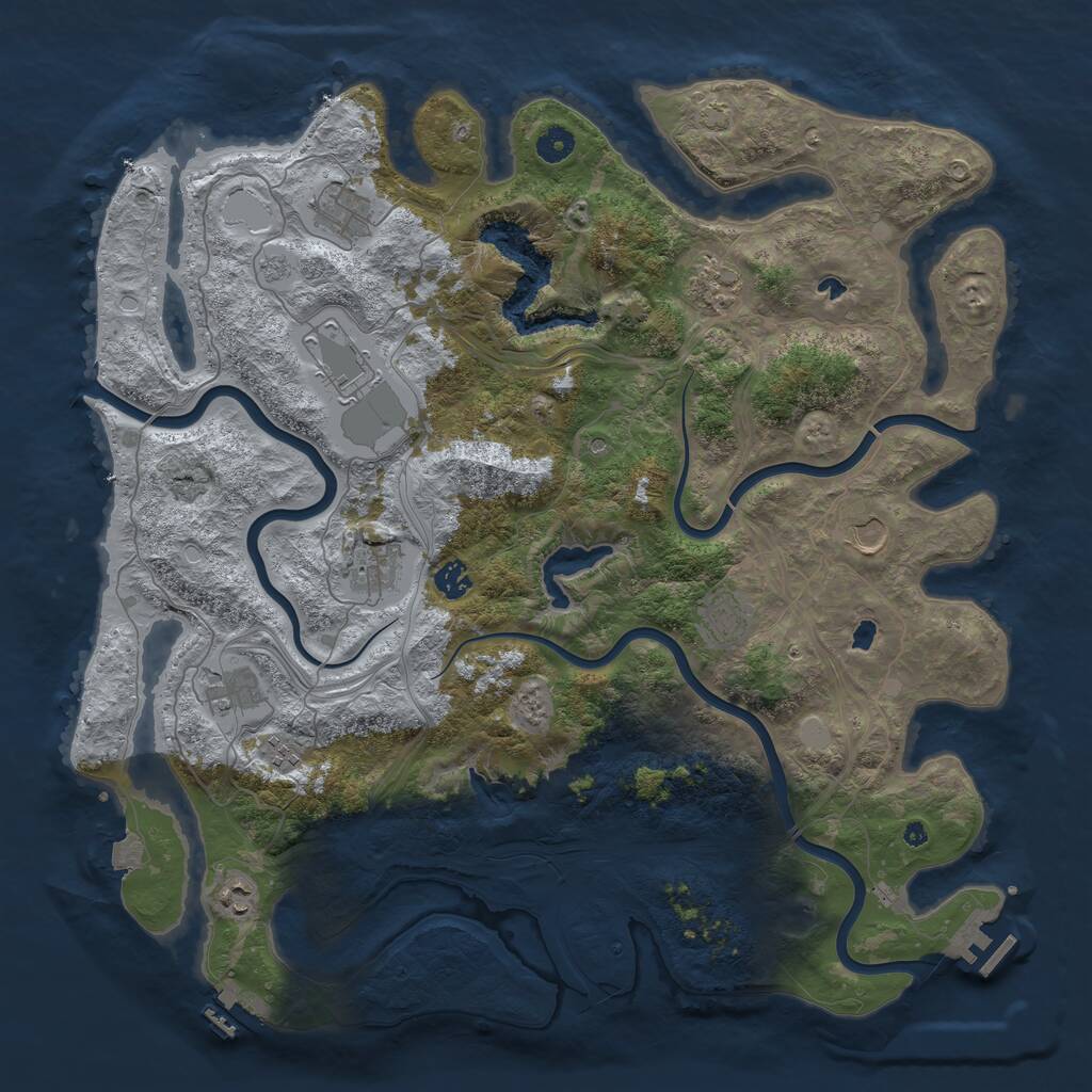 Rust Map: Procedural Map, Size: 4500, Seed: 395971789, 16 Monuments