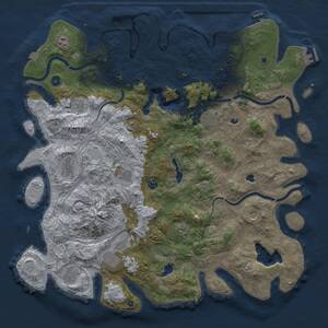 Thumbnail Rust Map: Procedural Map, Size: 5000, Seed: 1713725081, 17 Monuments
