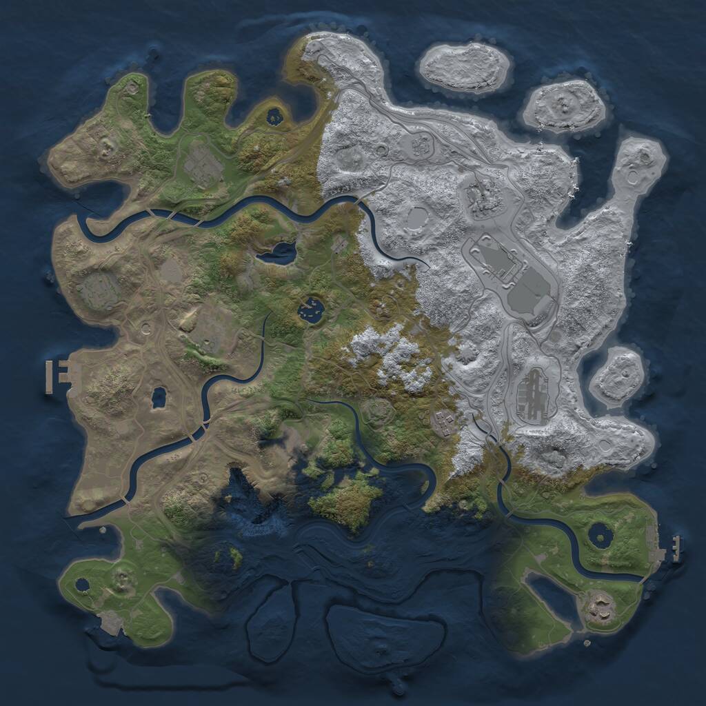 Rust Map: Procedural Map, Size: 4250, Seed: 511522754, 16 Monuments