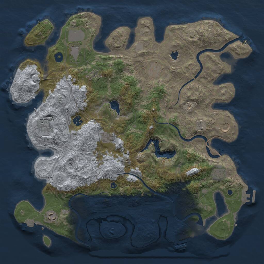 Rust Map: Procedural Map, Size: 4250, Seed: 793490475, 16 Monuments