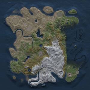 Thumbnail Rust Map: Procedural Map, Size: 4000, Seed: 1366549557, 14 Monuments