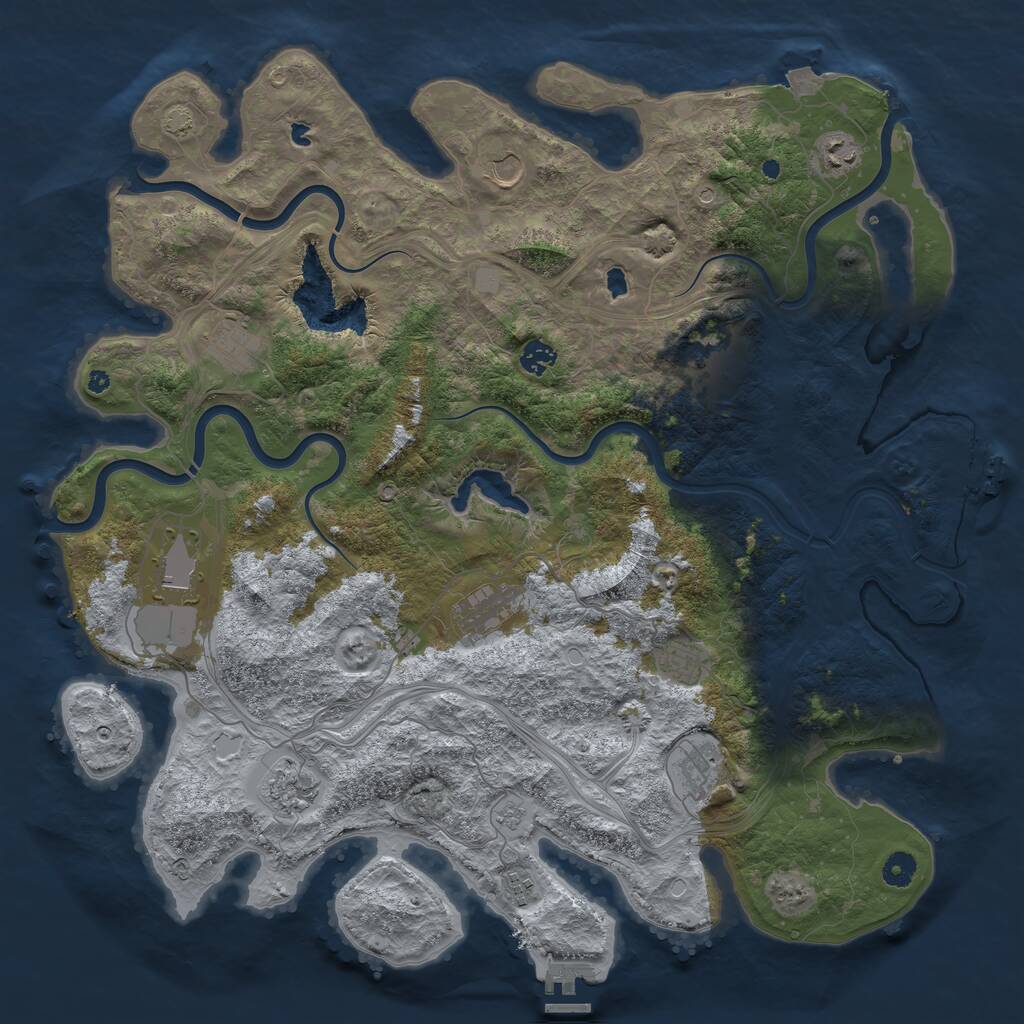 Rust Map: Procedural Map, Size: 4500, Seed: 890760708, 17 Monuments