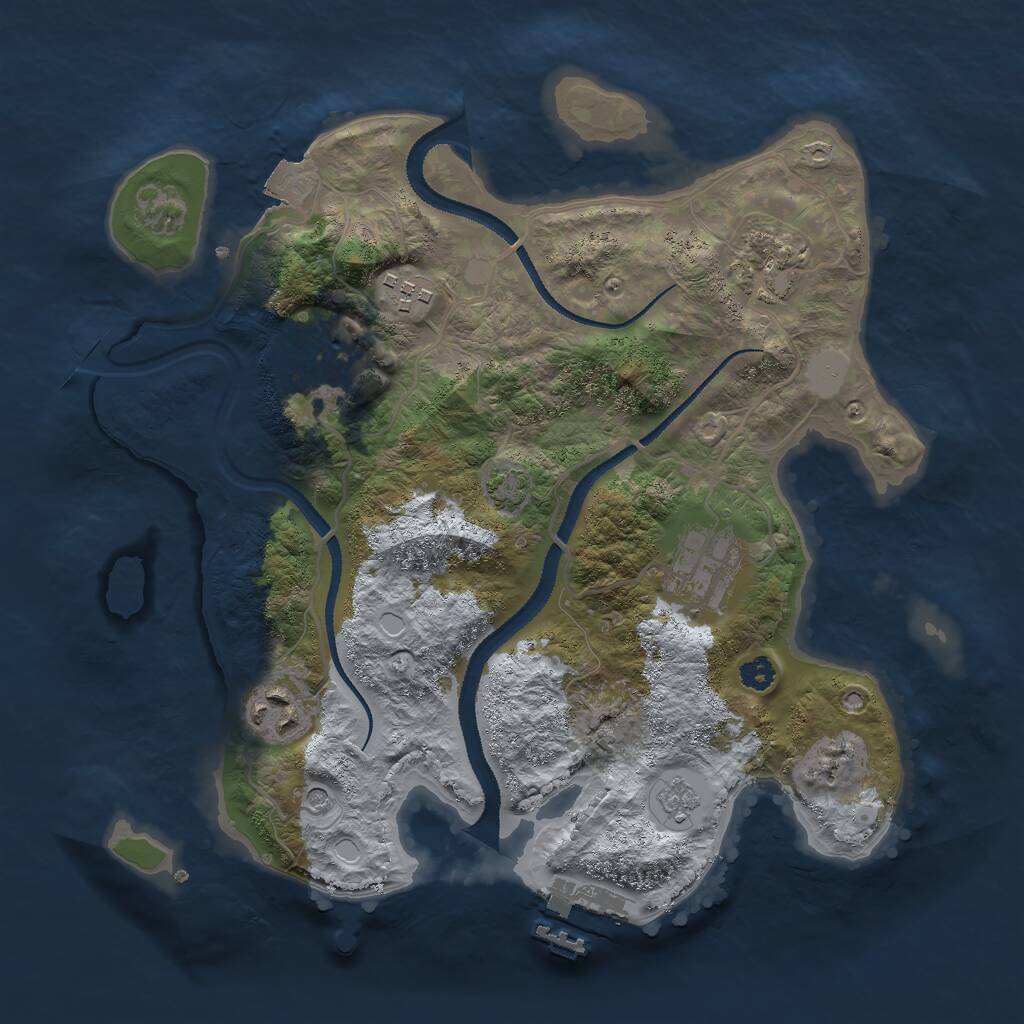 Rust Map: Procedural Map, Size: 3000, Seed: 1846074471, 10 Monuments