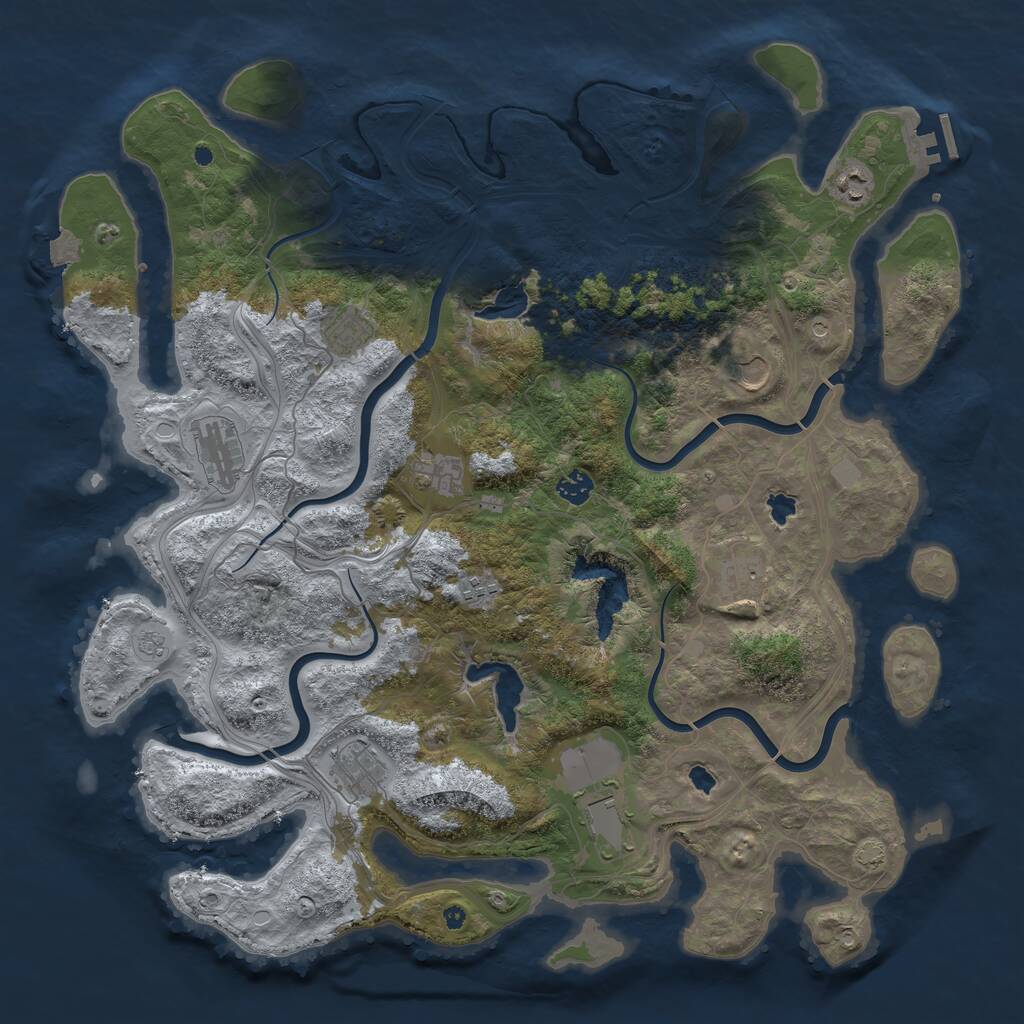 Rust Map: Procedural Map, Size: 4500, Seed: 120383441, 15 Monuments