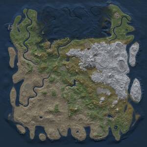 Thumbnail Rust Map: Procedural Map, Size: 6000, Seed: 1492245015, 17 Monuments