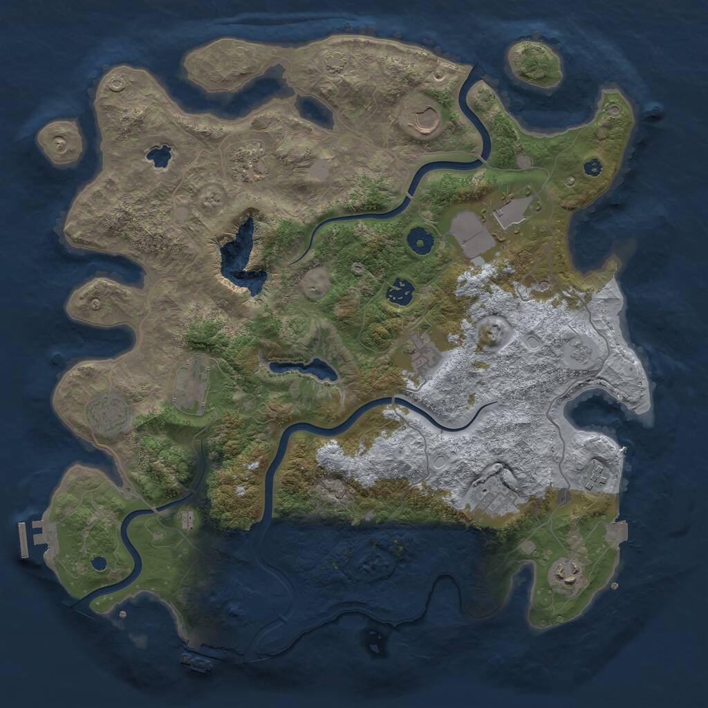 Rust Map: Procedural Map, Size: 4000, Seed: 1432924091, 16 Monuments