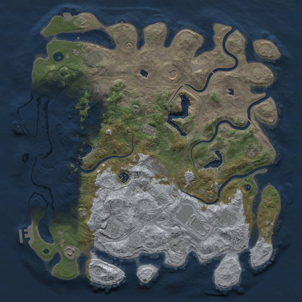 Rust Map: Procedural Map, Size: 4500, Seed: 289683802, 17 Monuments