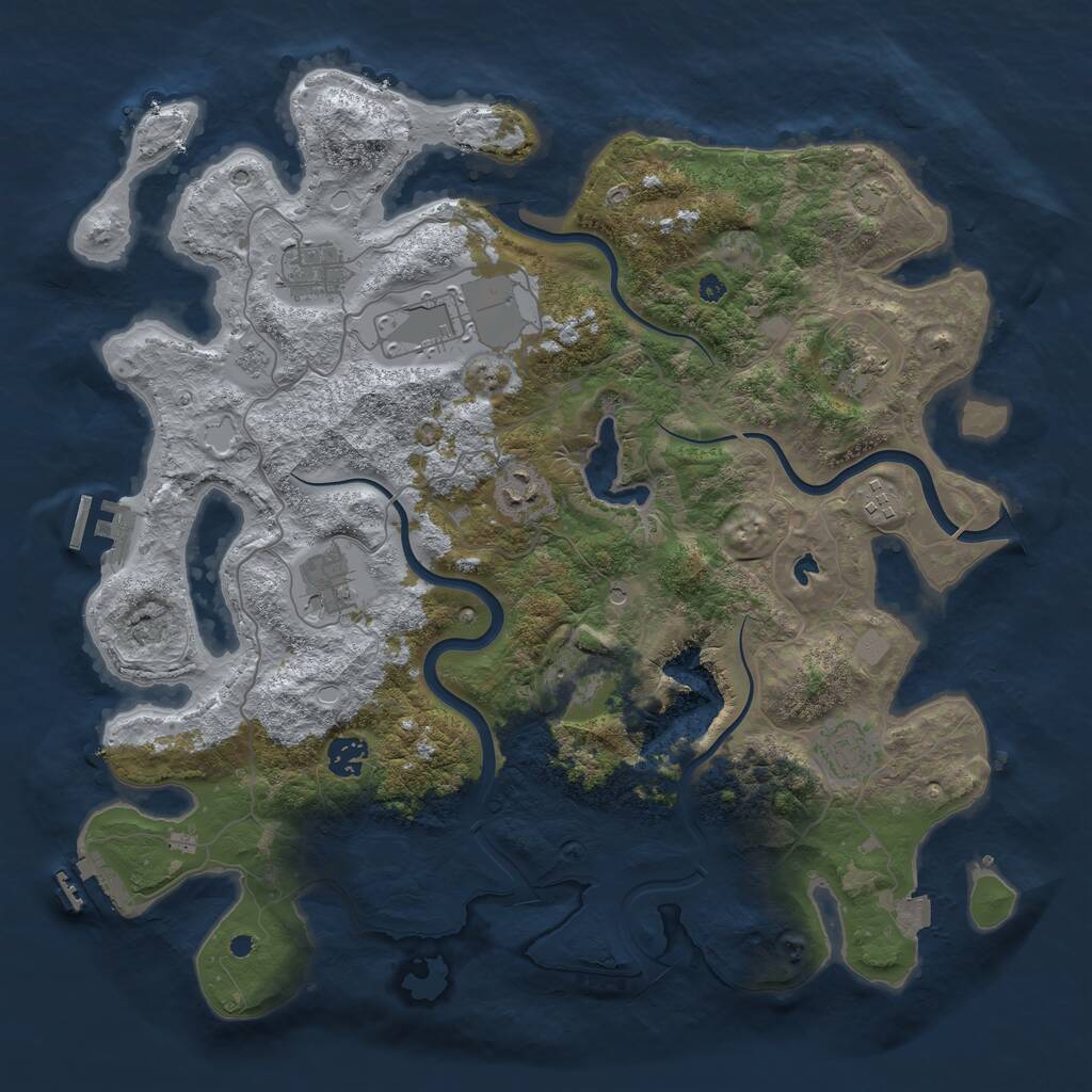 Rust Map: Procedural Map, Size: 4000, Seed: 802455345, 15 Monuments