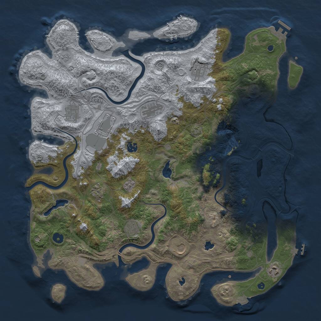 Rust Map: Procedural Map, Size: 4500, Seed: 26789, 16 Monuments