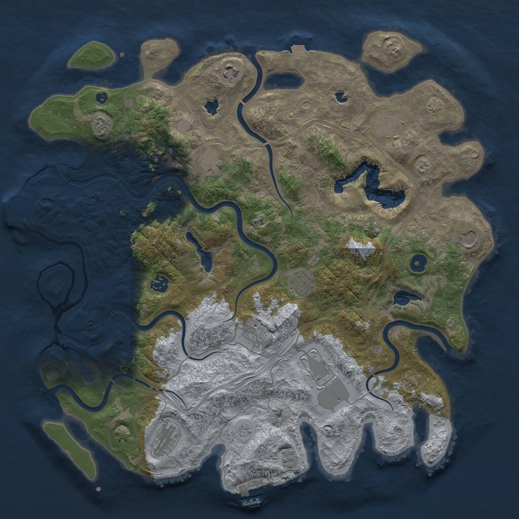 Rust Map: Procedural Map, Size: 4500, Seed: 440918560, 16 Monuments