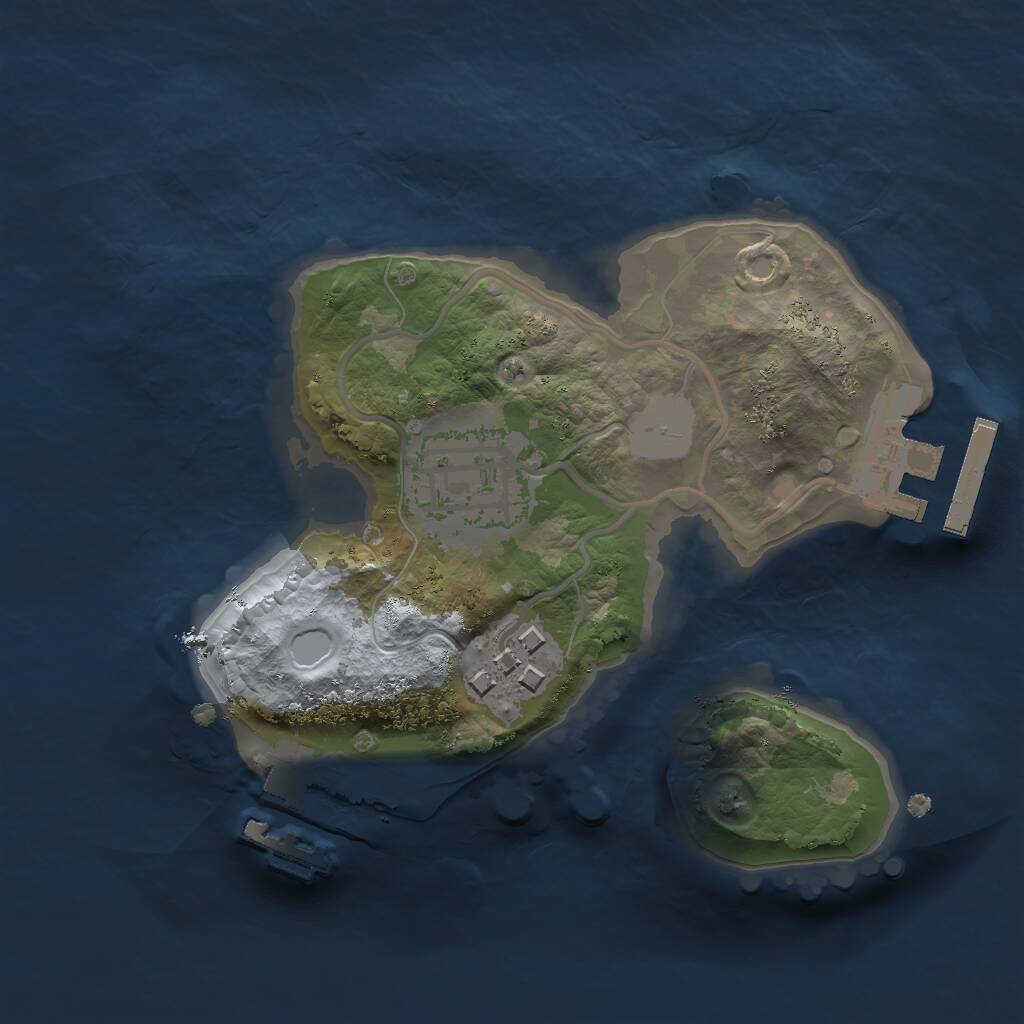Rust Map: Procedural Map, Size: 1750, Seed: 777425675, 5 Monuments