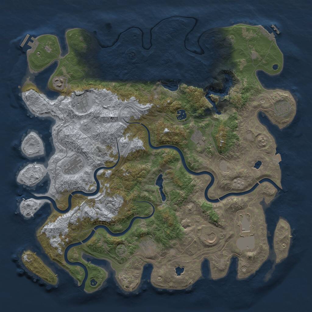 Rust Map: Procedural Map, Size: 4500, Seed: 112982241, 17 Monuments