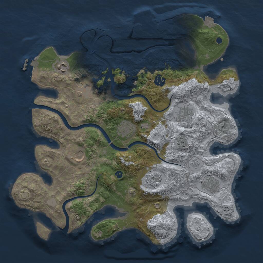 Rust Map: Procedural Map, Size: 3500, Seed: 1271427, 15 Monuments