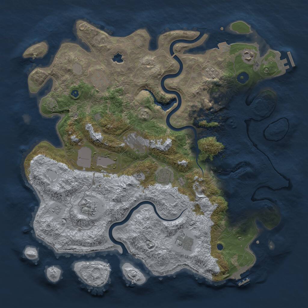 Rust Map: Procedural Map, Size: 4000, Seed: 111202025, 15 Monuments
