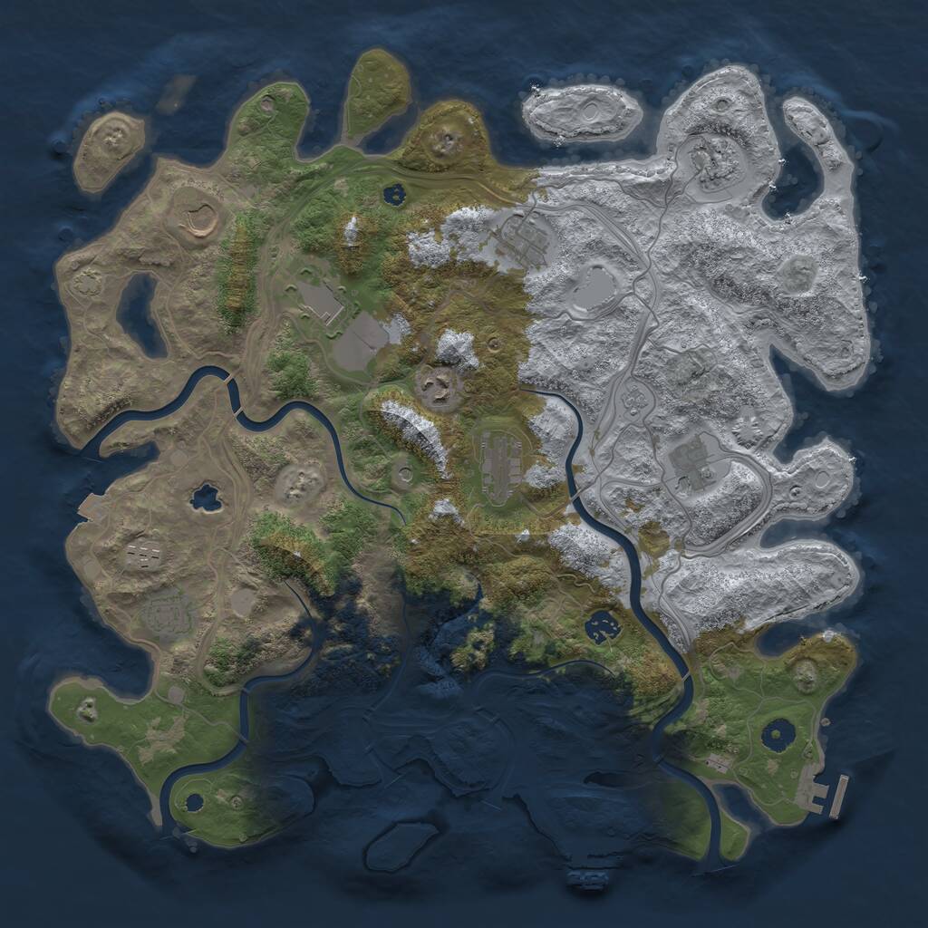 Rust Map: Procedural Map, Size: 4250, Seed: 1844515712, 16 Monuments