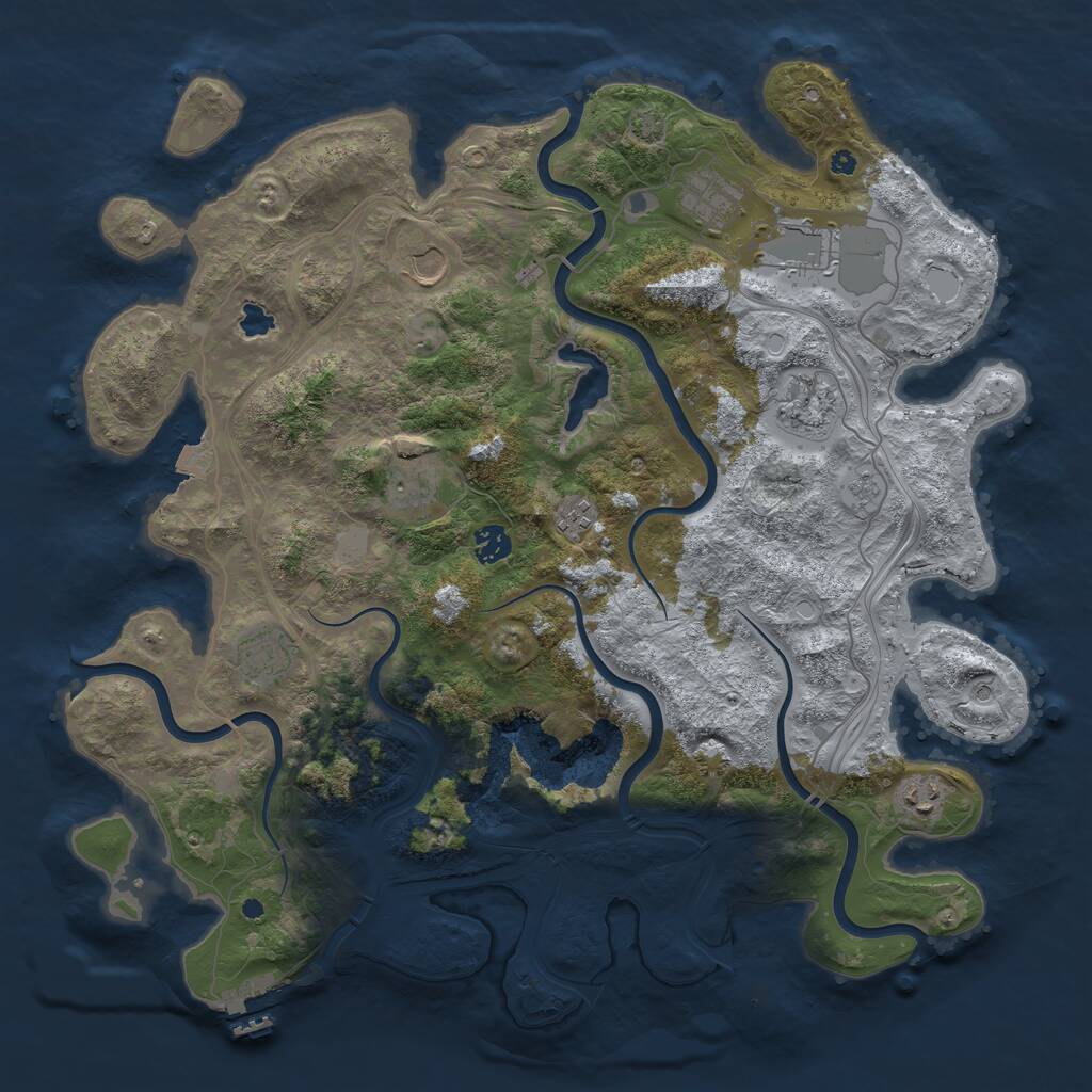 Rust Map: Procedural Map, Size: 4250, Seed: 425907695, 14 Monuments