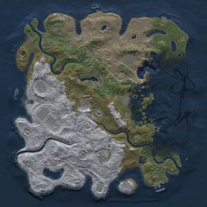 Thumbnail Rust Map: Procedural Map, Size: 4500, Seed: 2091973368, 17 Monuments