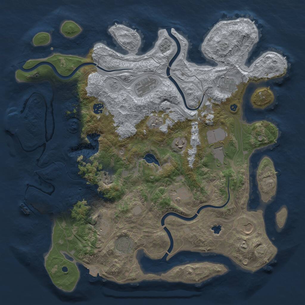 Rust Map: Procedural Map, Size: 4250, Seed: 1496027071, 16 Monuments