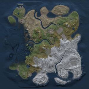 Thumbnail Rust Map: Procedural Map, Size: 3500, Seed: 968243206, 14 Monuments