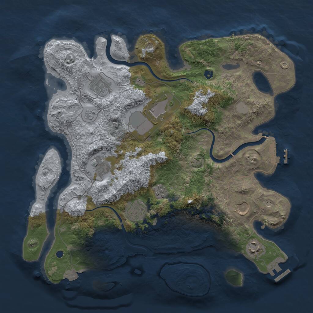 Rust Map: Procedural Map, Size: 3500, Seed: 67368126, 13 Monuments