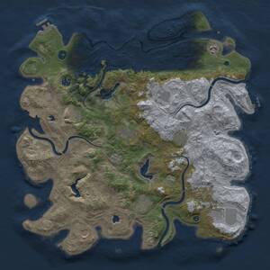 Thumbnail Rust Map: Procedural Map, Size: 4500, Seed: 320040252, 17 Monuments