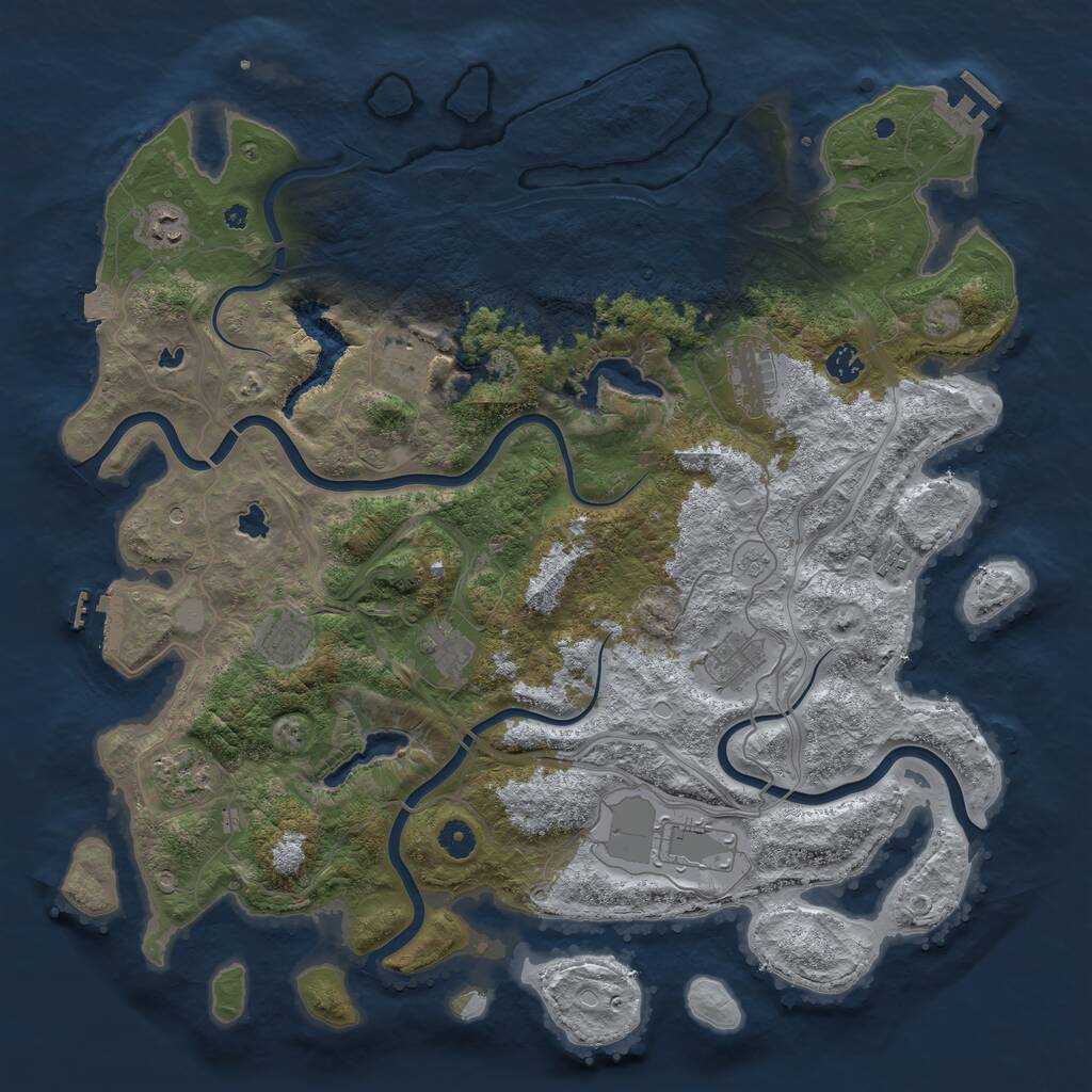 Rust Map: Procedural Map, Size: 4500, Seed: 178280160, 16 Monuments