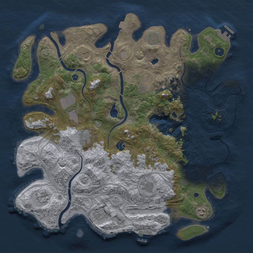 Rust Map: Procedural Map, Size: 4250, Seed: 920294376, 17 Monuments