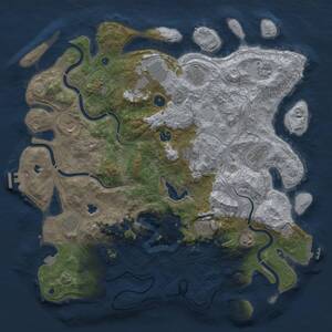 Thumbnail Rust Map: Procedural Map, Size: 4500, Seed: 313911464, 17 Monuments