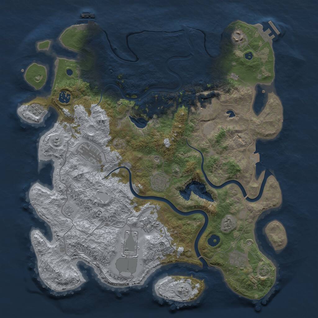 Rust Map: Procedural Map, Size: 4000, Seed: 468822973, 15 Monuments