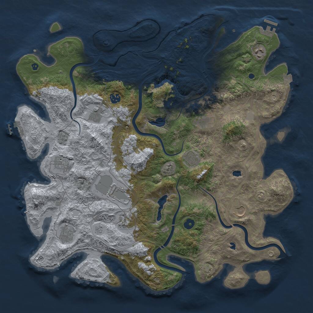 Rust Map: Procedural Map, Size: 4500, Seed: 856777060, 17 Monuments