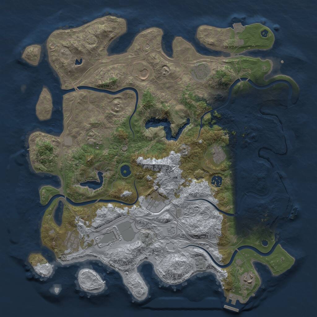 Rust Map: Procedural Map, Size: 4250, Seed: 378027087, 16 Monuments