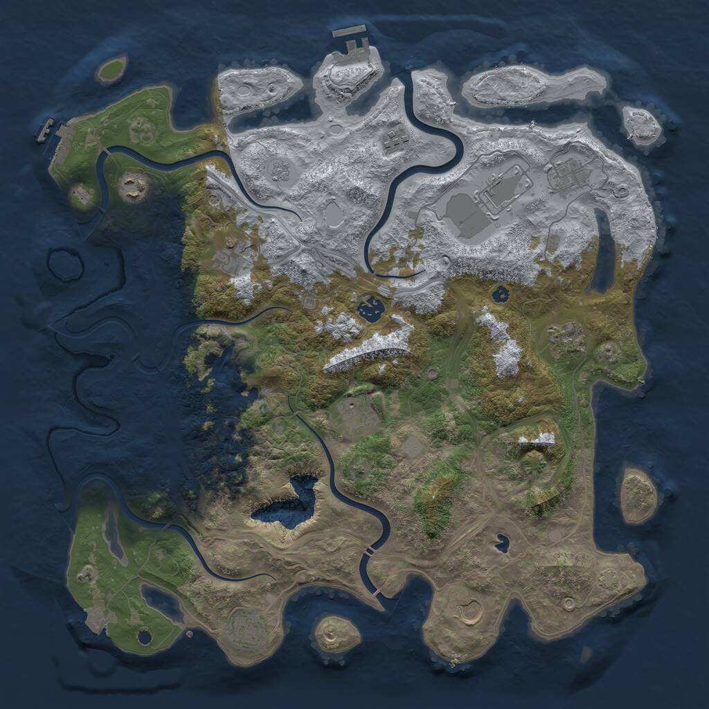 Rust Map: Procedural Map, Size: 4250, Seed: 1552361845, 16 Monuments