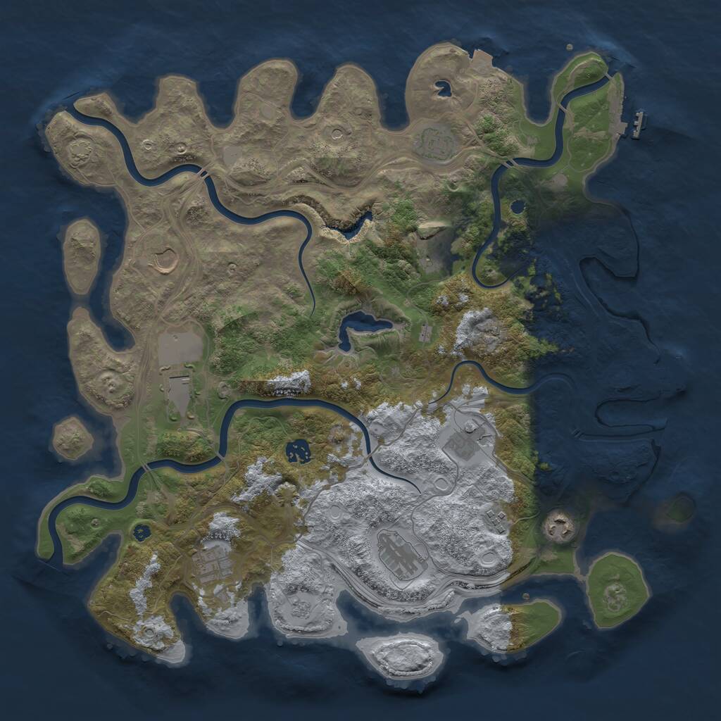 Rust Map: Procedural Map, Size: 4250, Seed: 87126874, 16 Monuments