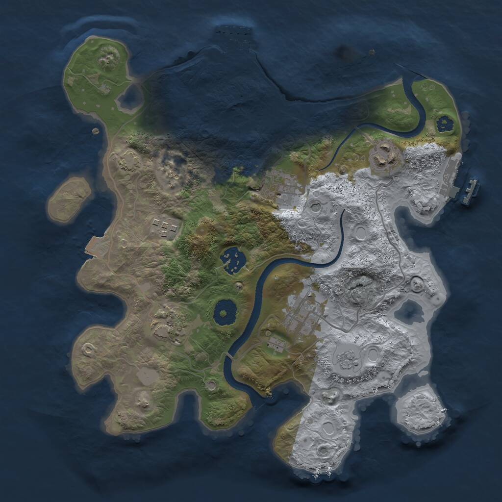 Rust Map: Procedural Map, Size: 3000, Seed: 303920324, 12 Monuments