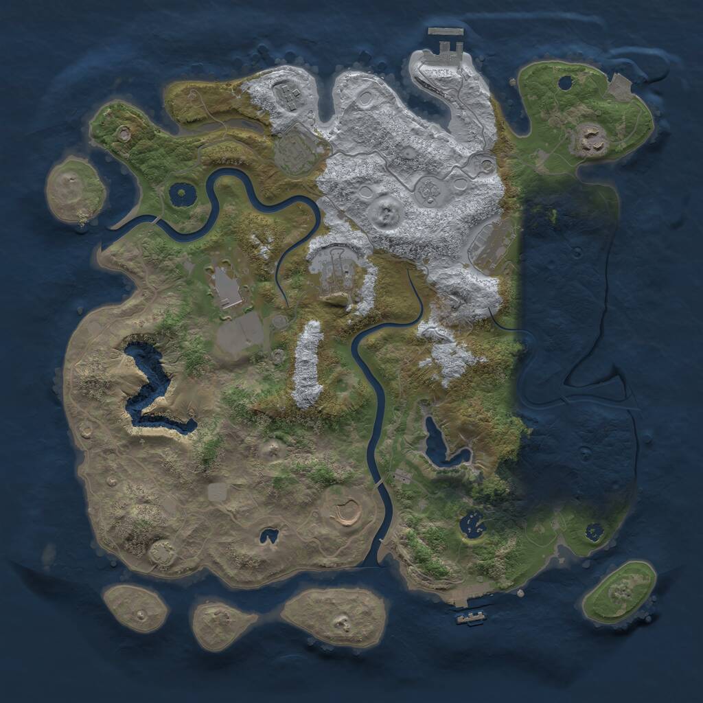 Rust Map: Procedural Map, Size: 4000, Seed: 1269550175, 14 Monuments
