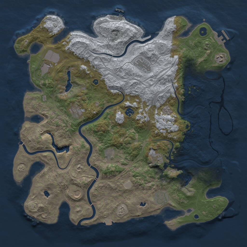 Rust Map: Procedural Map, Size: 4500, Seed: 288642128, 16 Monuments