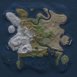 Thumbnail Rust Map: Procedural Map, Size: 3000, Seed: 1830956188, 9 Monuments