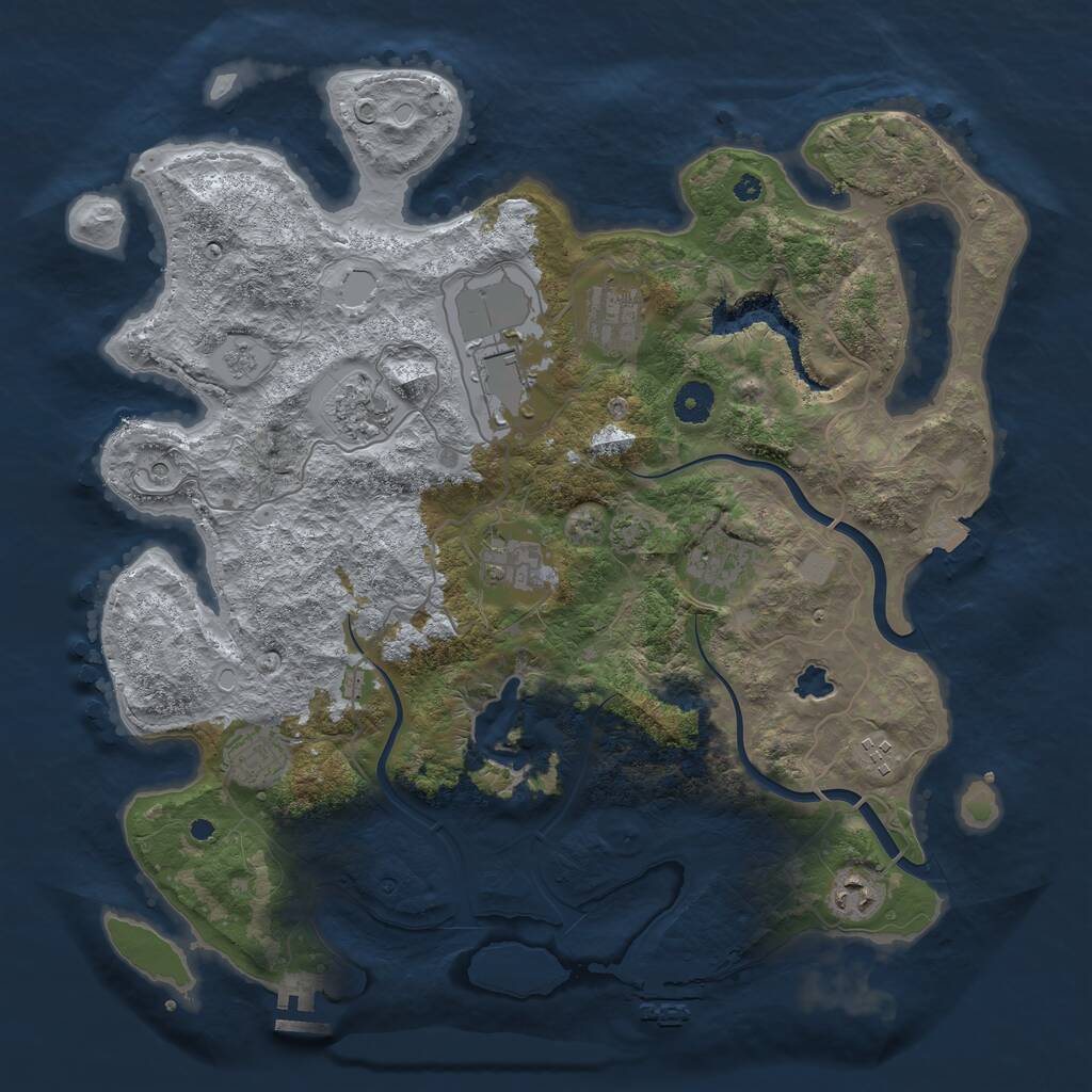 Rust Map: Procedural Map, Size: 4000, Seed: 1426544406, 14 Monuments