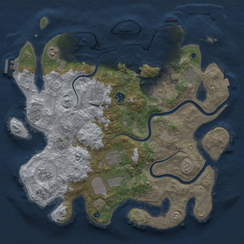 Rust Map: Procedural Map, Size: 3750, Seed: 584719292, 15 Monuments