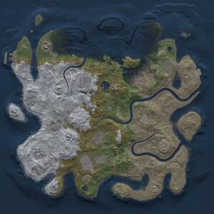 Thumbnail Rust Map: Procedural Map, Size: 3750, Seed: 584719292, 15 Monuments