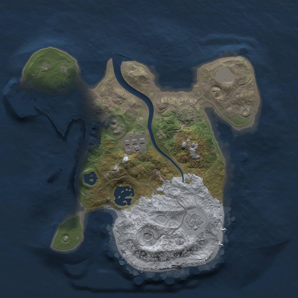 Rust Map: Procedural Map, Size: 2200, Seed: 1463809533, 7 Monuments