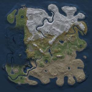 Thumbnail Rust Map: Procedural Map, Size: 4500, Seed: 326487322, 17 Monuments