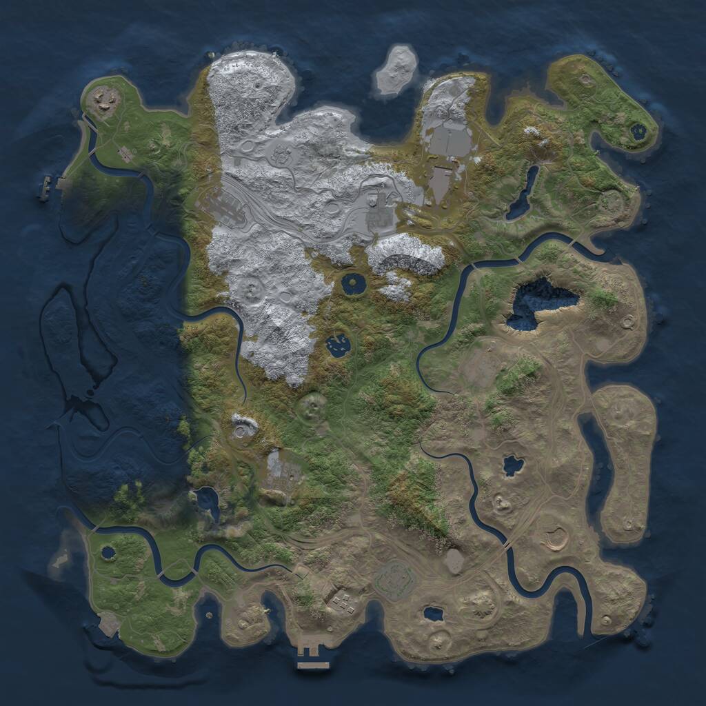Rust Map: Procedural Map, Size: 4500, Seed: 541075932, 16 Monuments