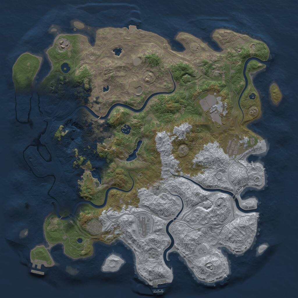 Rust Map: Procedural Map, Size: 4600, Seed: 16, 16 Monuments