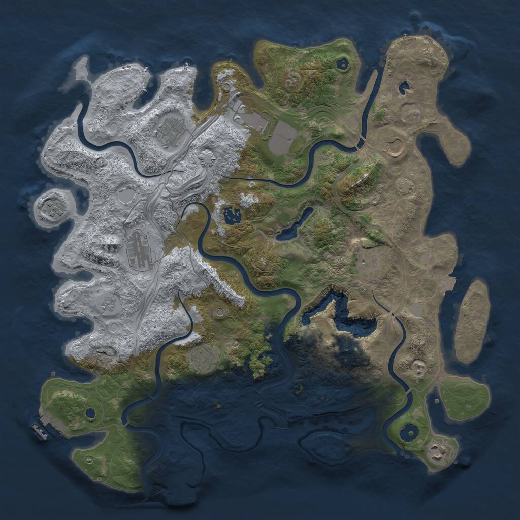 Rust Map: Procedural Map, Size: 4250, Seed: 1202214553, 15 Monuments
