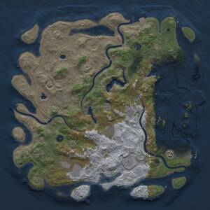 Thumbnail Rust Map: Procedural Map, Size: 4500, Seed: 1572193662, 16 Monuments